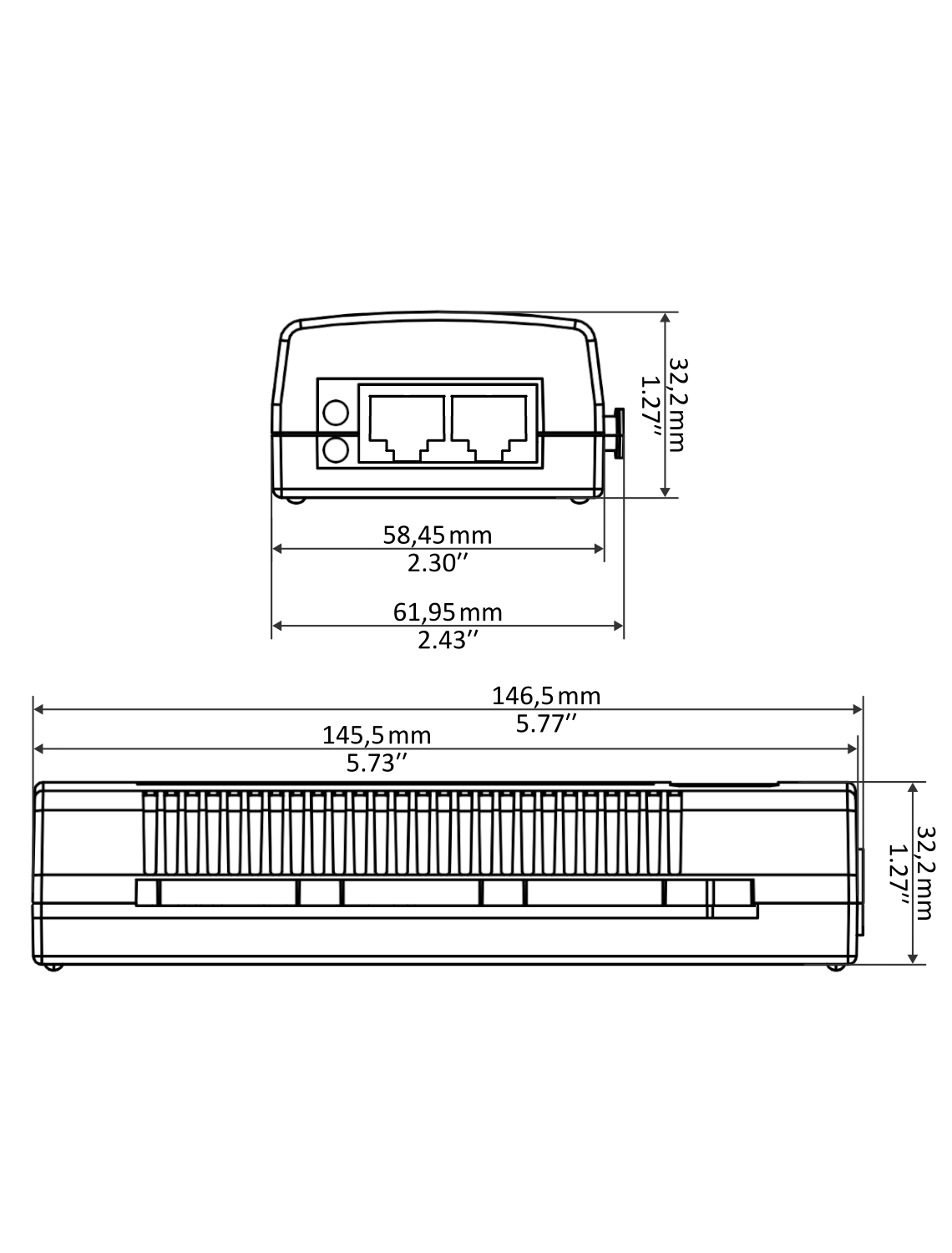 Dimensions of QuPSU P561 QuPSU P561