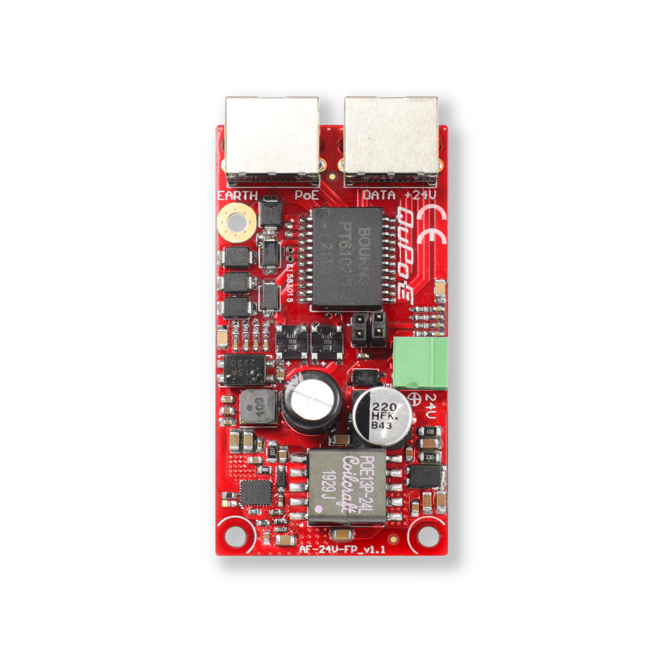 QuPoE AF-24V-SP - 802.3at Splitter to 24 Passive PoE (mode B) or DC output