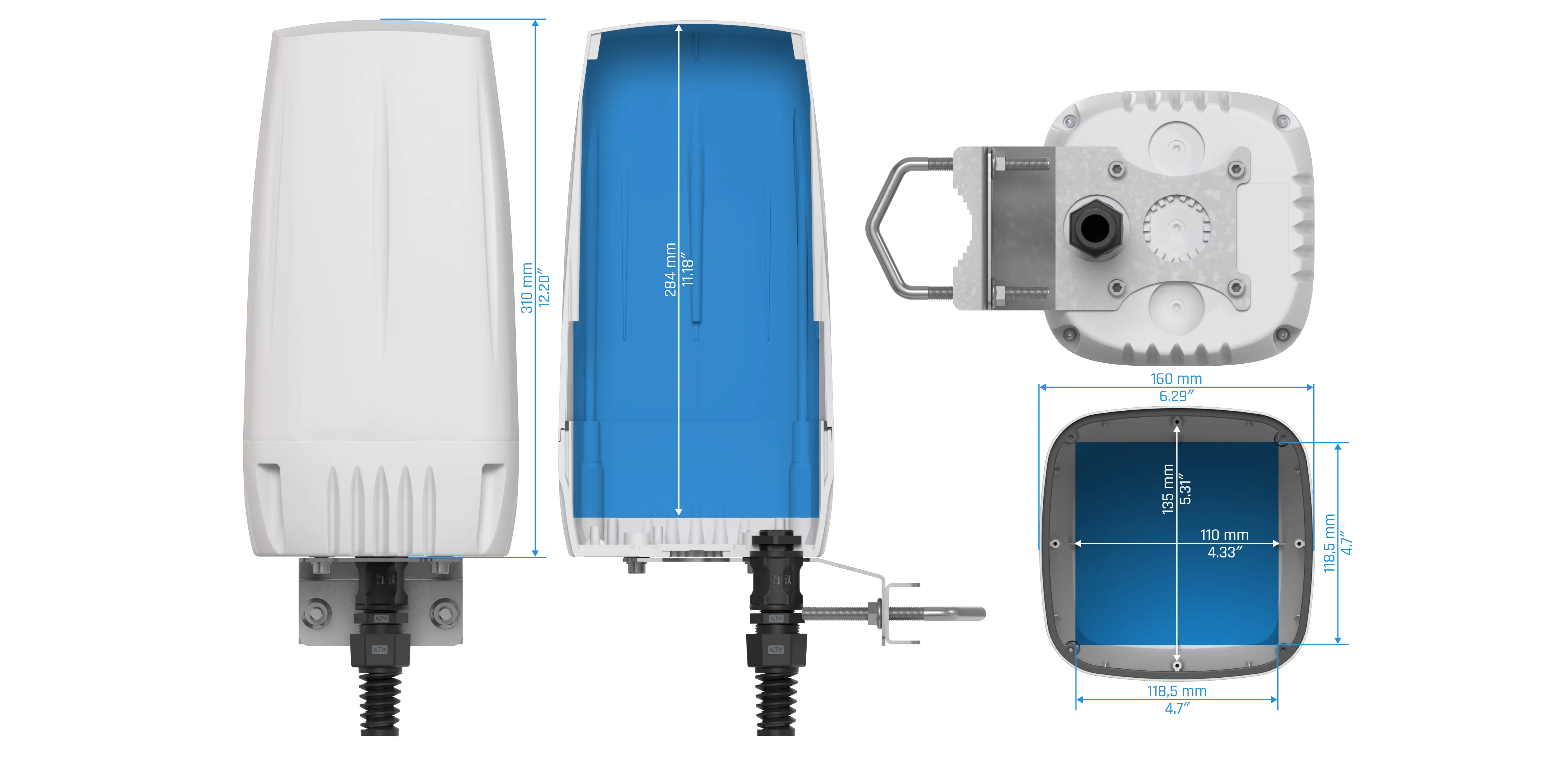 Dimensions of QuBox Spot Large QuBox Spot Large