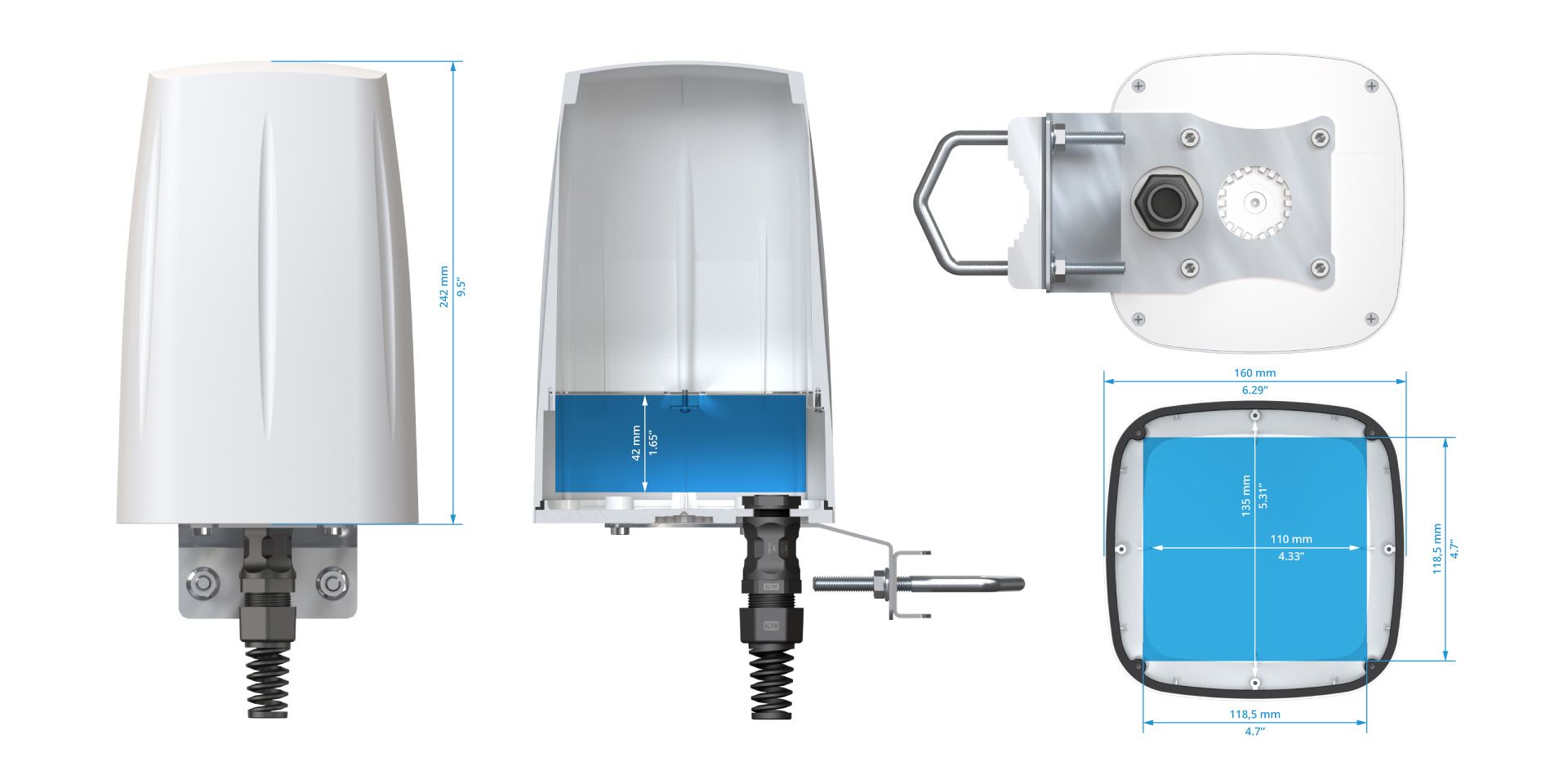 Dimensions of QuBox Spot QuBox Spot