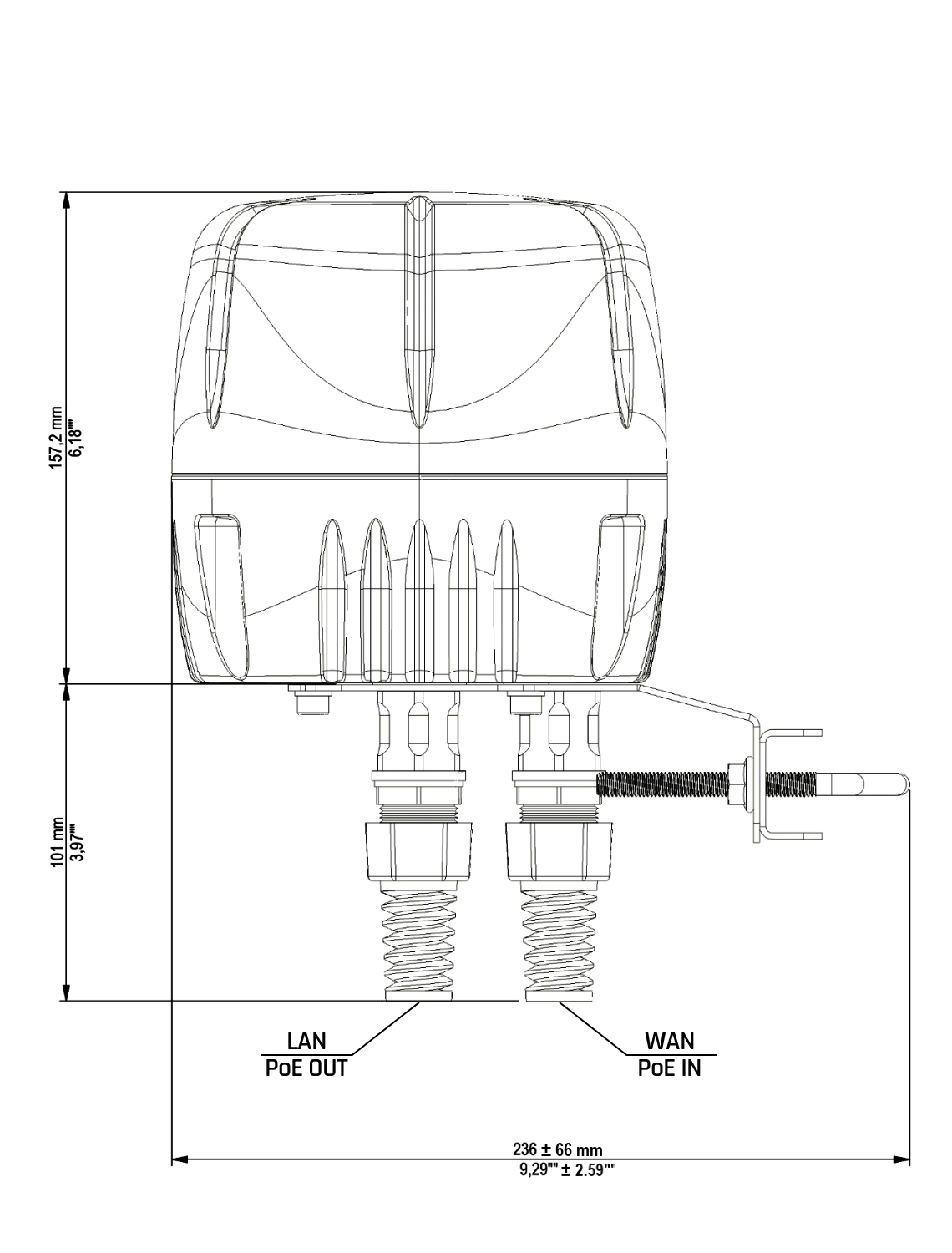 Dimensions of QuCube for Teltonika RUTM20 QuCube for Teltonika RUTM20