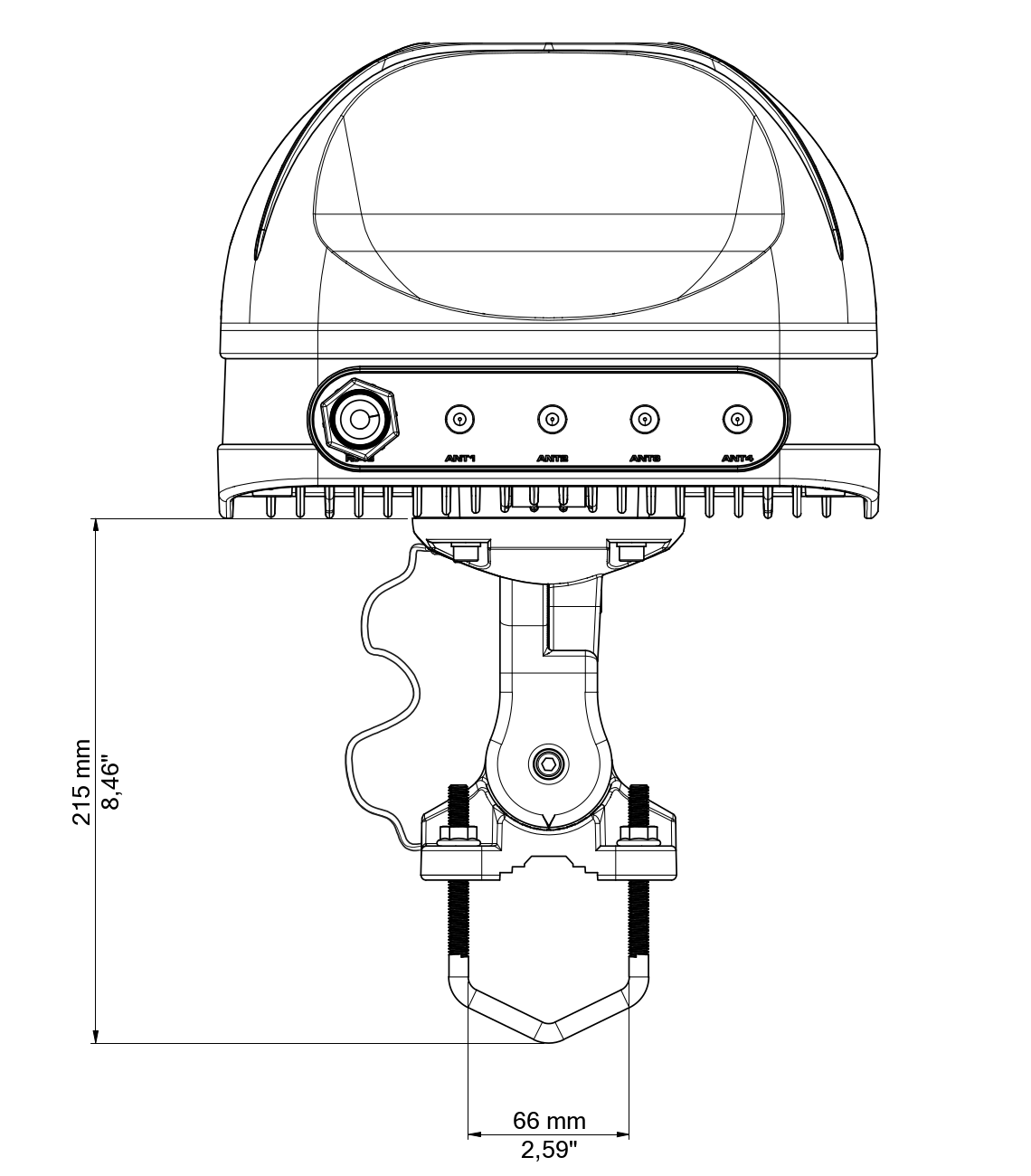 Dimensions of QuMax for Teltonika RUT956/RUT955 ver. US (Band71) QuMax for Teltonika RUT956/RUT955 ver. US (Band71)