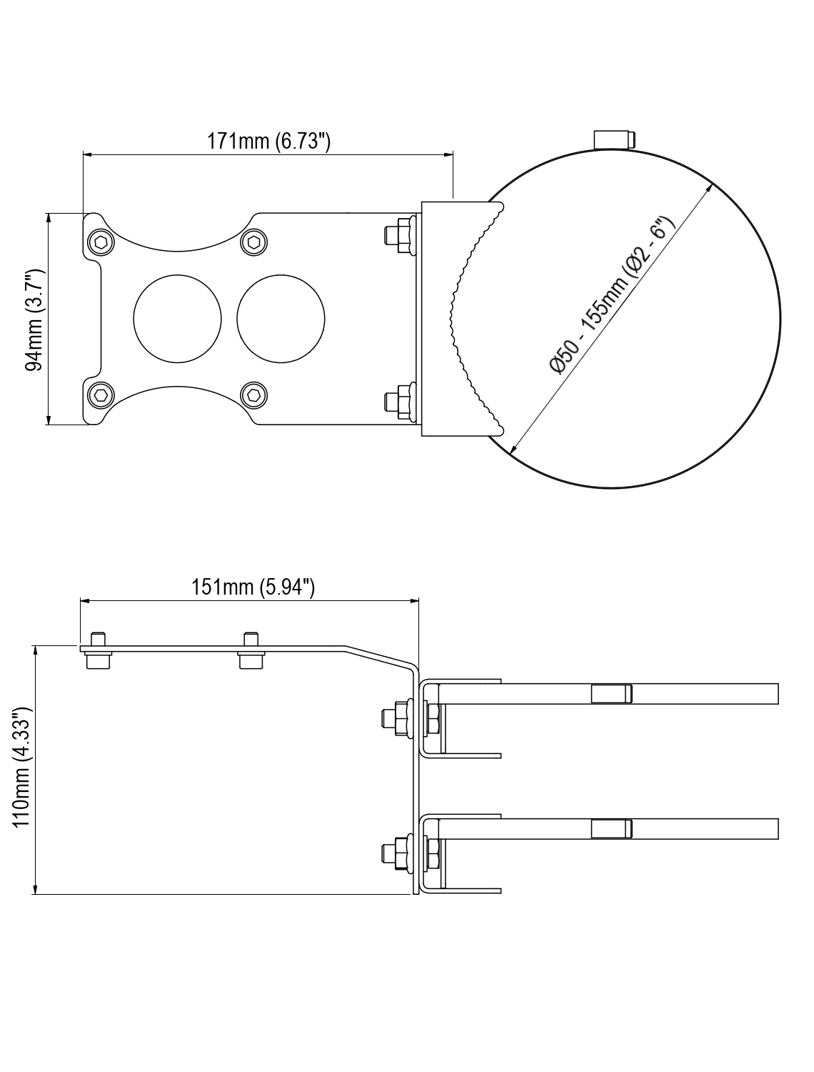 Dimensions of QuSpot for Teltonika RUTX50/RUTM51/RUTM54/RUTM55 modified QuSpot for Teltonika RUTX50/RUTM51/RUTM54/RUTM55 modified